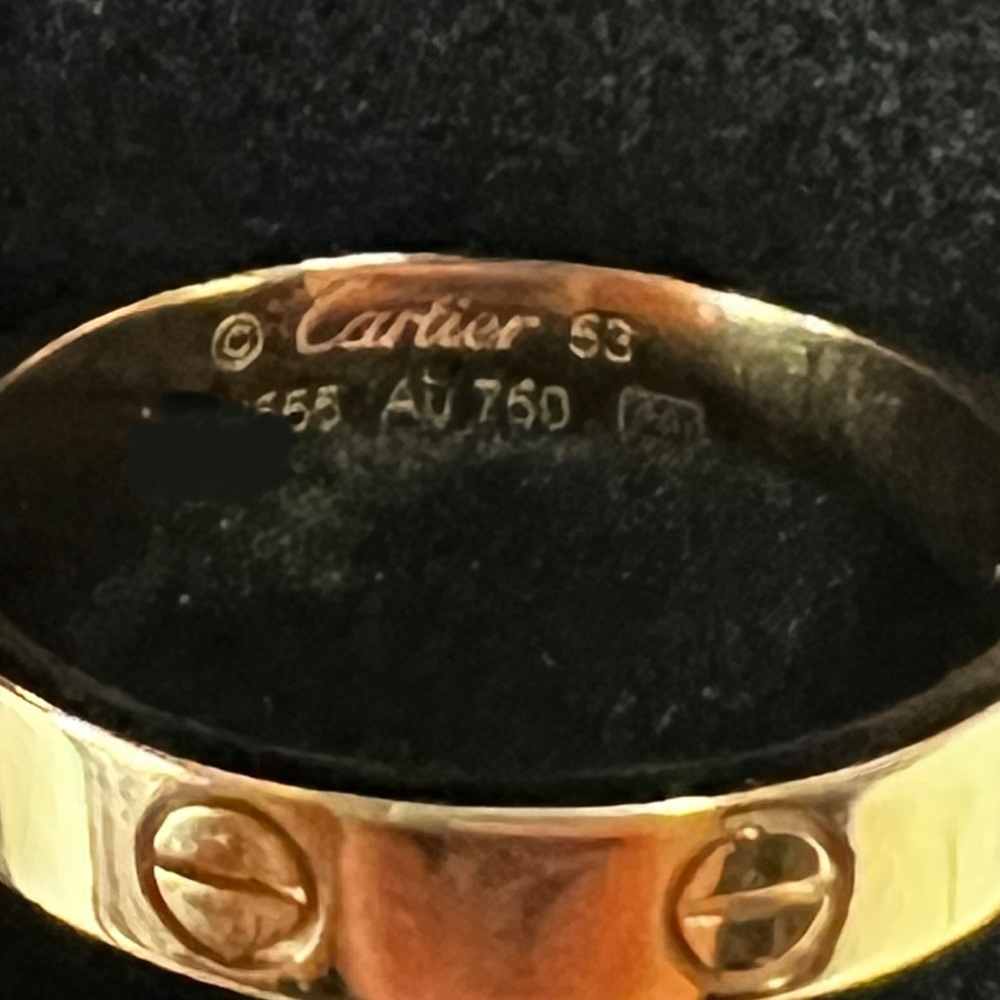 Authentic Cartier 18K LOVE band ring 53mm rose gold